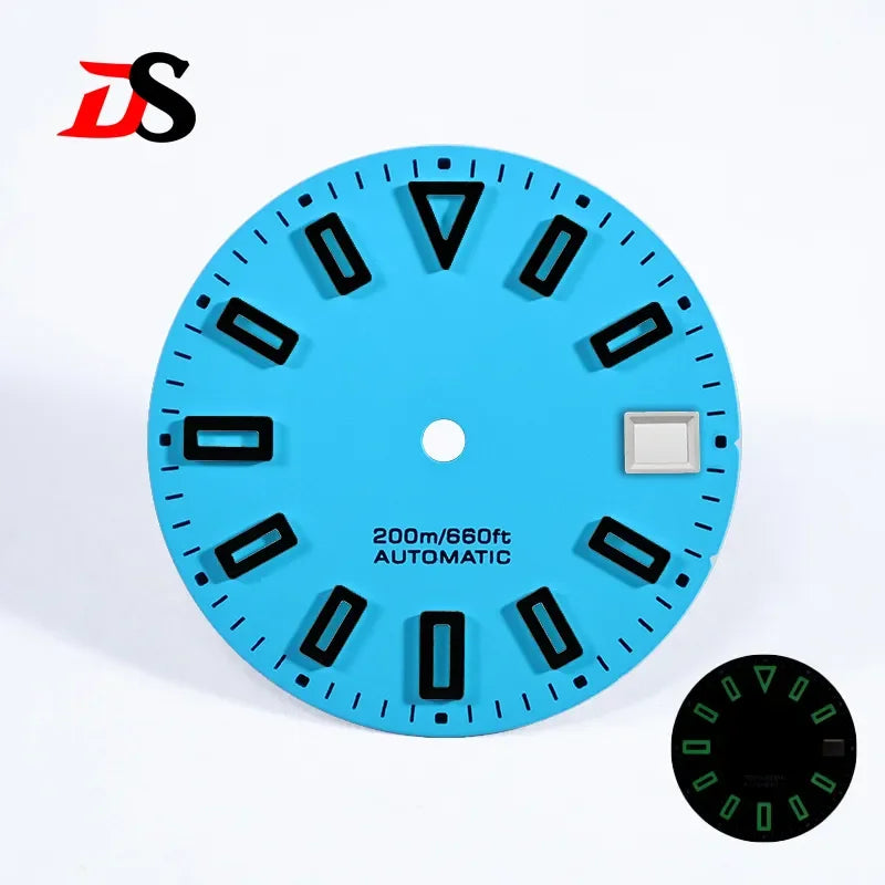 NH35 Dial Matte Dial Hollow Index 28.5mm BGW9 C3 Lume for NH35/NH34 Movement Custom Logo Watch Accessories