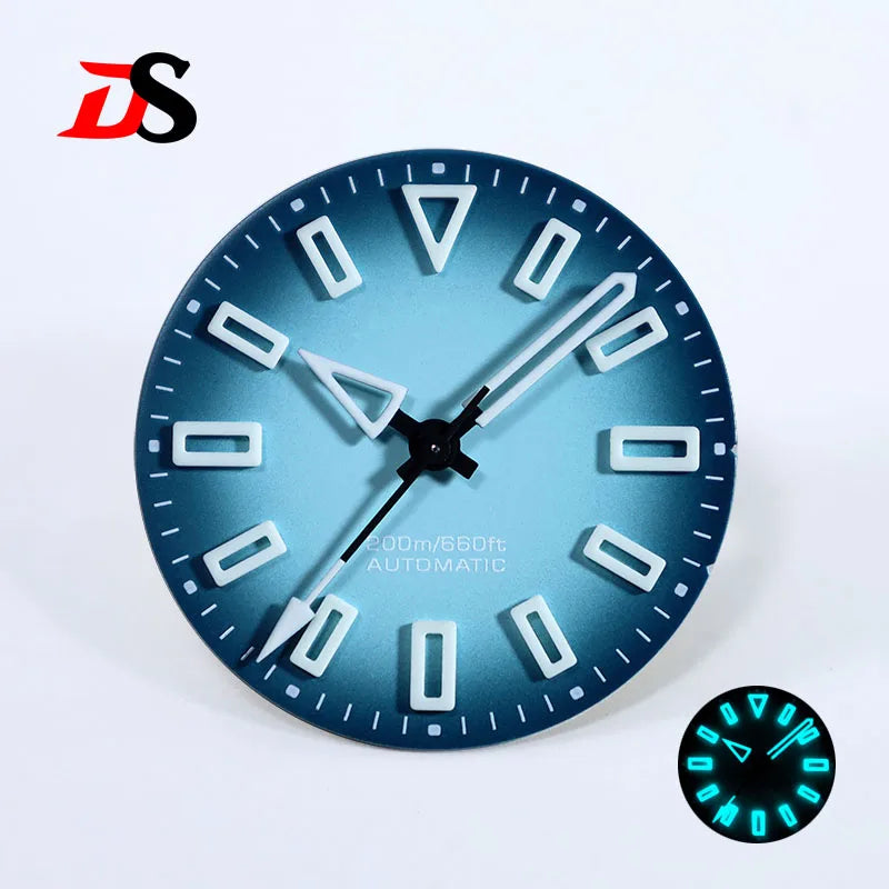 NH35 Dial Matte Dial Hollow Index 28.5mm BGW9 C3 Lume for NH35/NH34 Movement Custom Logo Watch Accessories