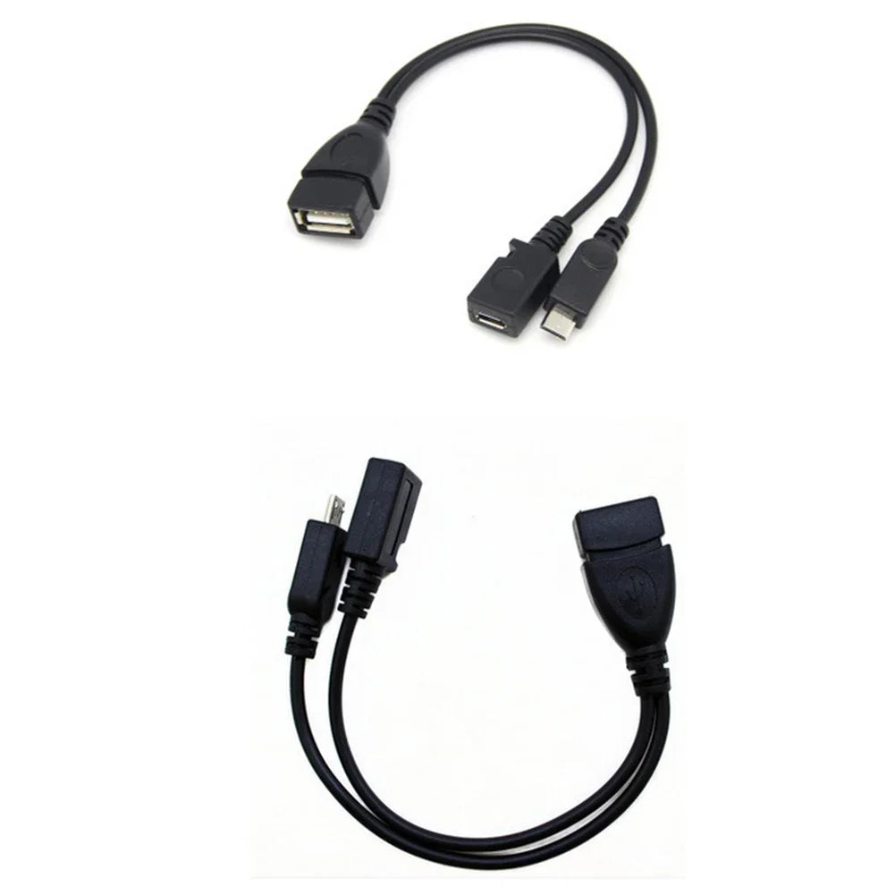 1 to 2 Usb Port Terminal Adapter Micro USB to USB 2.0 OTG Cable with Micro USB Power For Fire Tv Fire Stick Tablet PC Smartphone