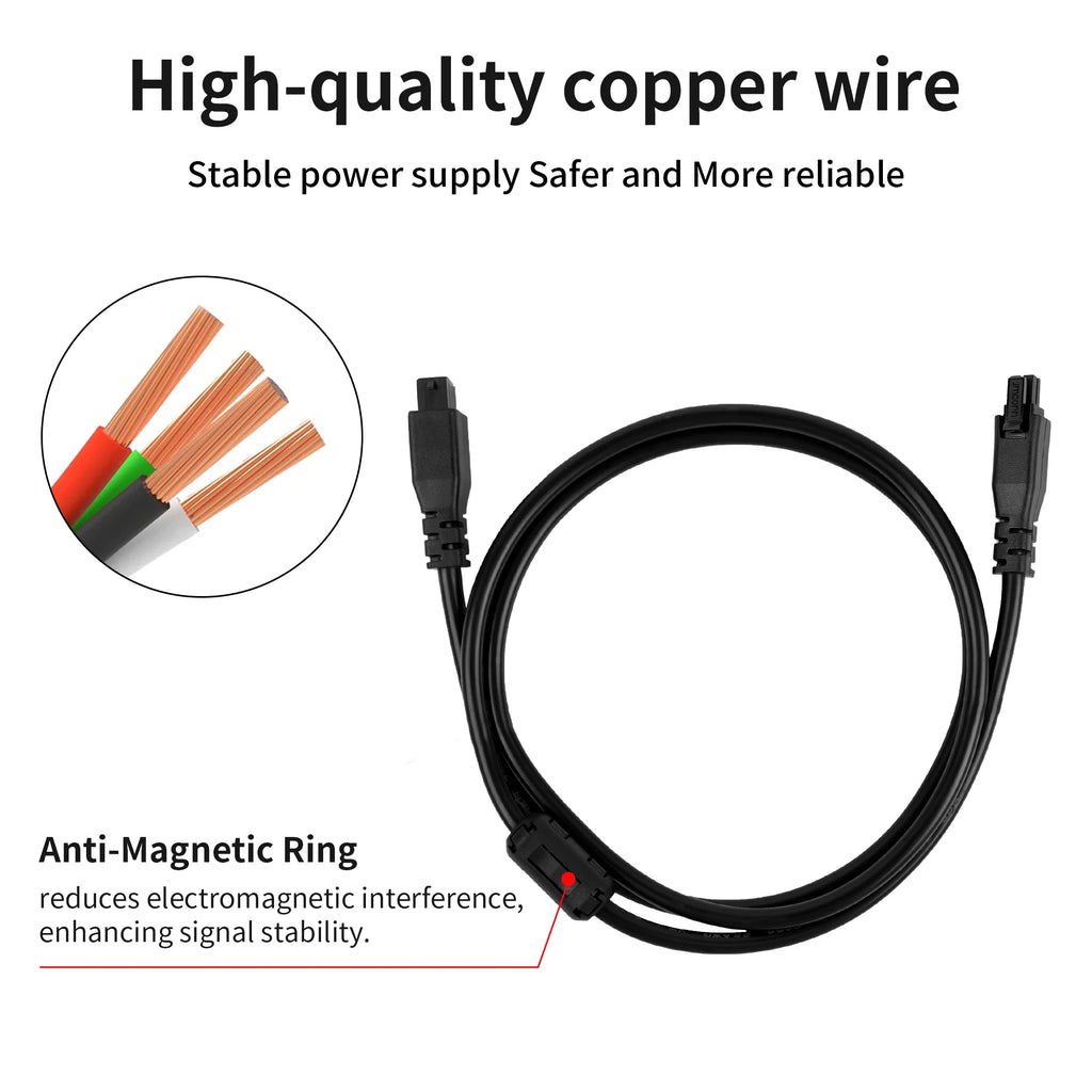 For Anycubic Kobra 3 Combo 4-Pin Data Cable ACE Pro Extension Cable 1M 2M with Magnetic Ring for Kobra 3/Max/S1/S1C 3D Printer