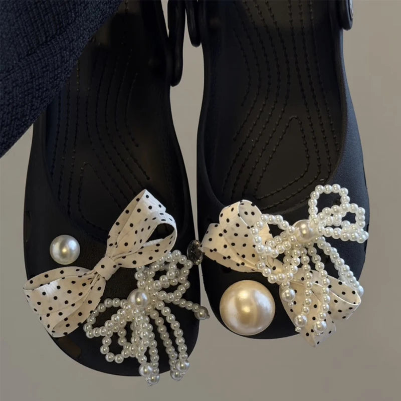 Bling Silver Rhinestone Flower Shoe Charms Metal Bead Bow & Heart Clog Charms Luxury DIY Shoe Decoration Punk Y2K Style Clog Pin