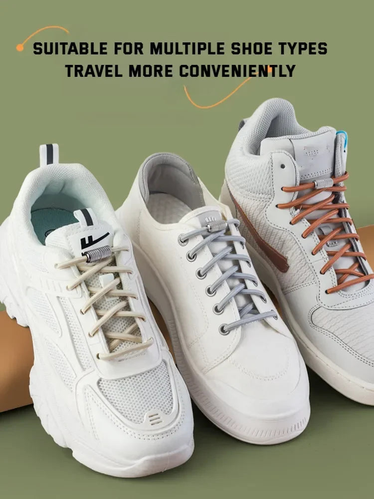 New Elastic Laces Sneakers Tennis Round Shoe laces Without ties Kids Adult Rubber Bands No Tie Shoelace Shoe Accessories