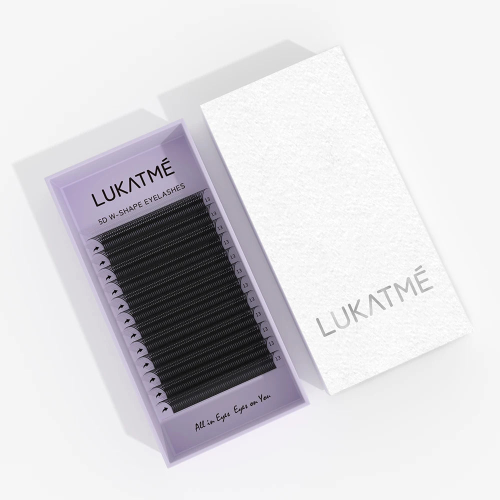 LUKATME 5D W Eyelash Extensions C/D Curl 8-15mm W Shaped 5D Fans False Lashes Mega Volume 5D Eyelash for Makeup