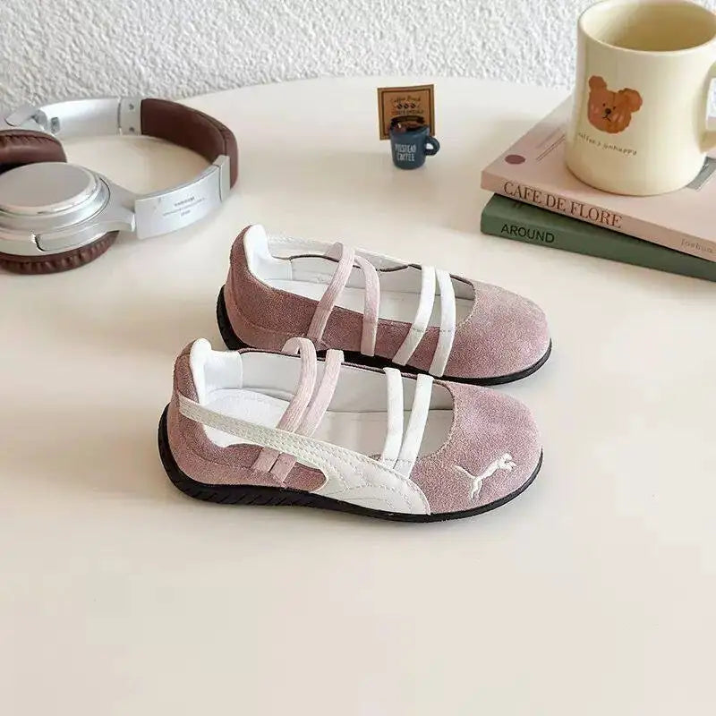 Kids'Casual Shoes Breathable Solid Color PU Leather Spring Flat Shoes For Children Anti-slip Sliver Black Shoes Size 21-37