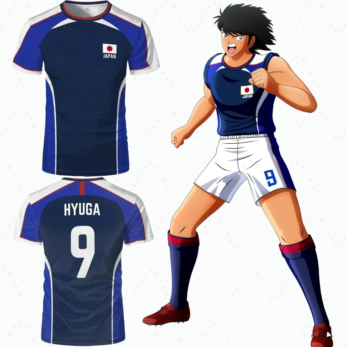 Piece Outfit Children Tracksuit Captain Tsubasa Football No.10 Print T Shirts Can Choose T-Shirts Or Shorts Kids Adult Clothes