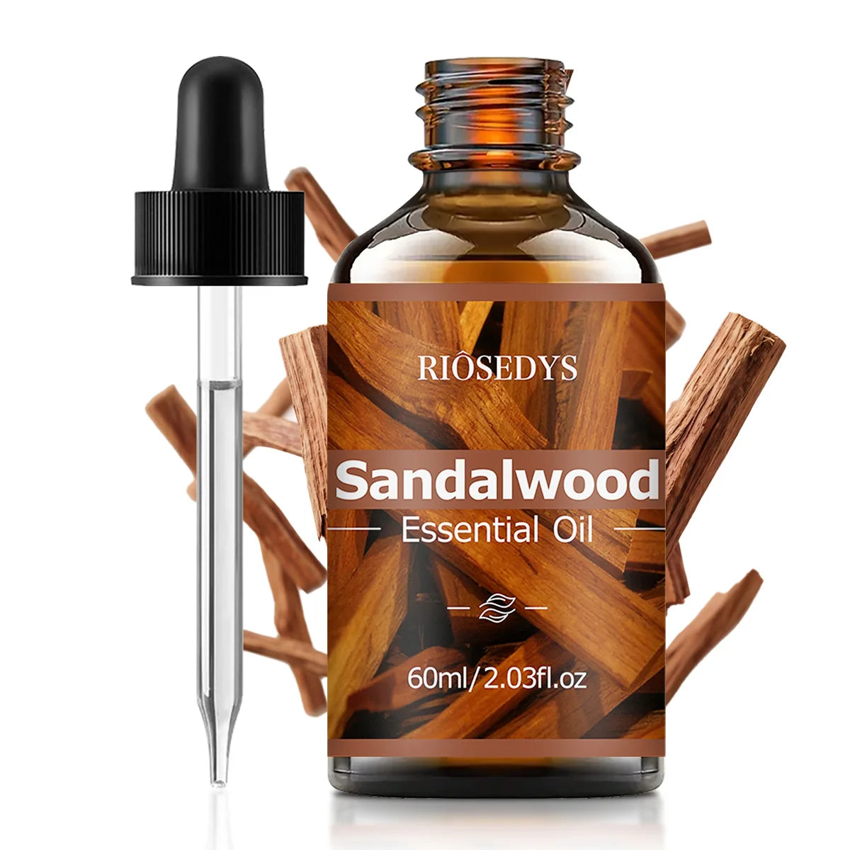 SANDALWOOD ESSENTIAL OIL moisturizing and nourishing massage oil suitable for skincare, fragrance, massage, and all skin types.