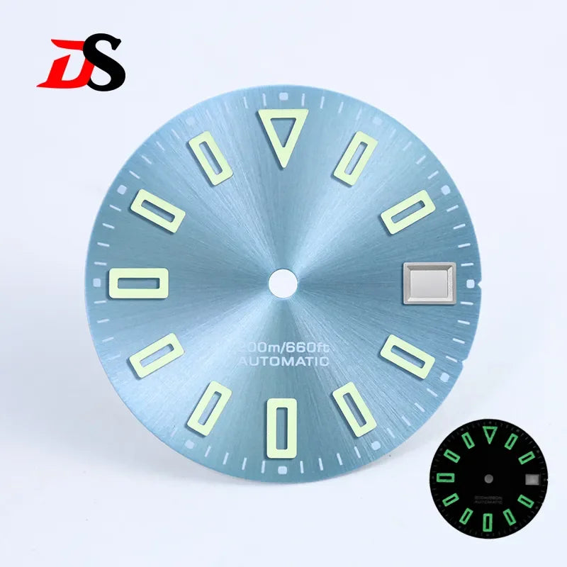 NH35 Dial Matte Dial Hollow Index 28.5mm BGW9 C3 Lume for NH35/NH34 Movement Custom Logo Watch Accessories