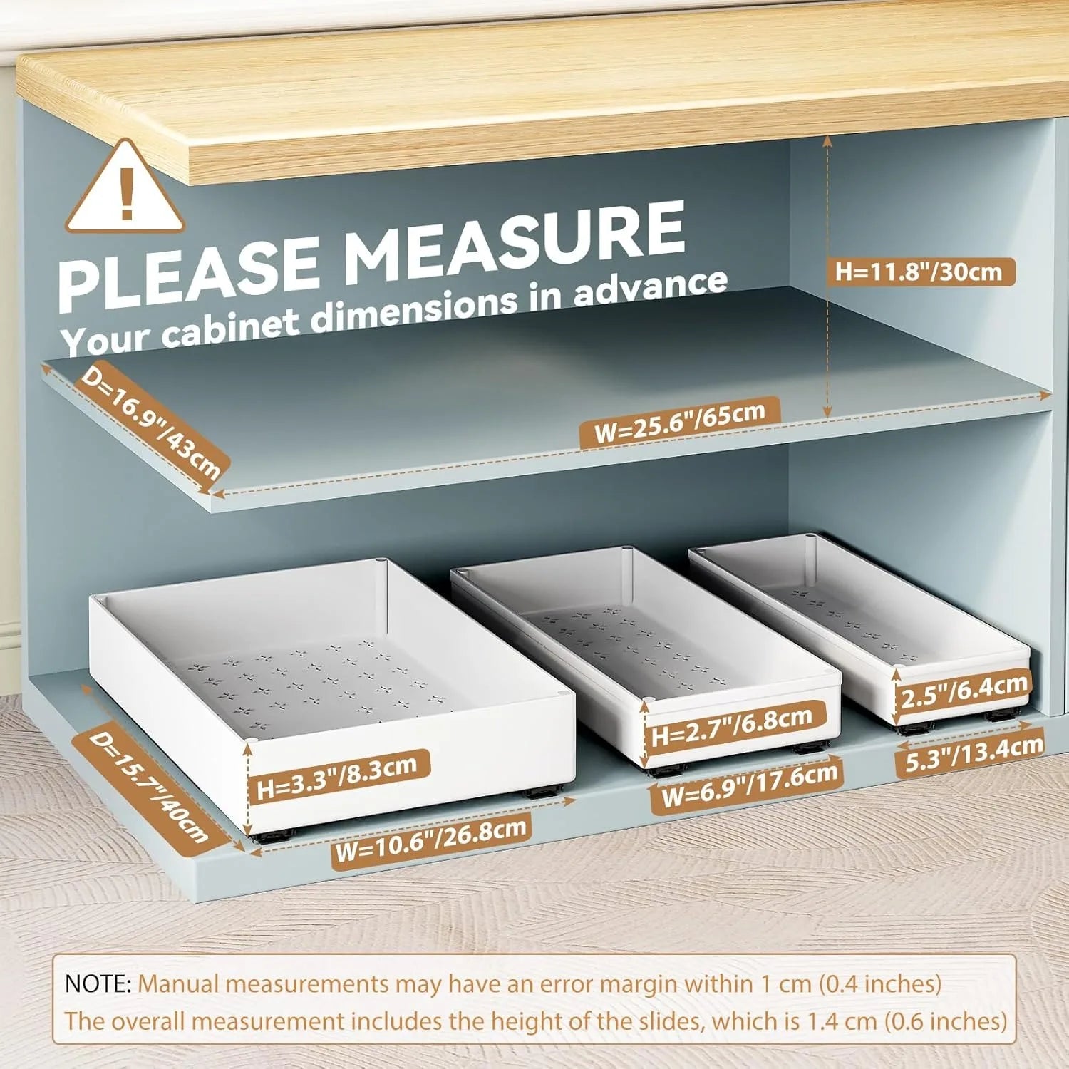 1-2pcs Kitchen Organizer Pull Out Cabinet Storage Rack Drawer Type Storage Tray with Slide Rails Cabinets Organizer for Pantry
