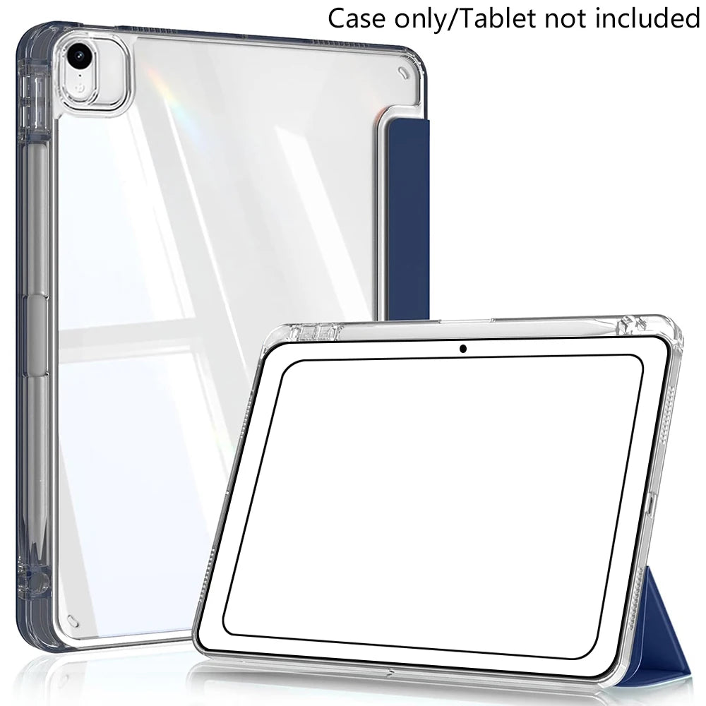 Case for iPad Air 11 Inch M4 2026/M3 2025/M2 2024, iPad Air 5th/4th Gen 10.9 Inch 2022/2020, Acrylic Cover with Pencil Holder