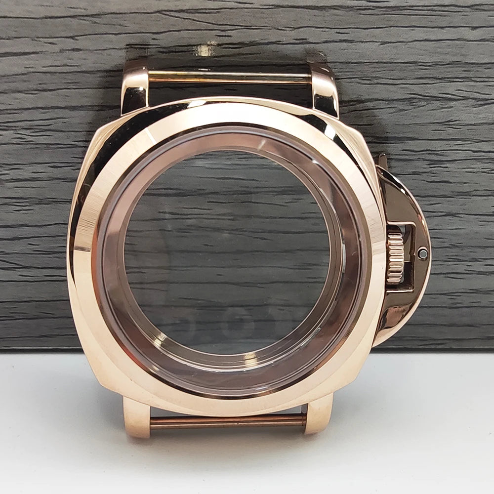 40mm No logo Safety Lock Watch Case Crown Protecting Device With Lever For Seiko Panerai Luminor NH35 Automatic Movement ModPart