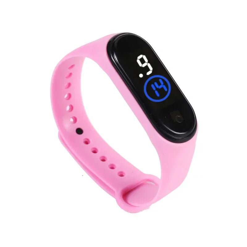 Waterproof Kids Sports Watch Children Smart Touch Screen LED Digital Watch Two Tone Silicone Strap Men Women Watch Student Clock