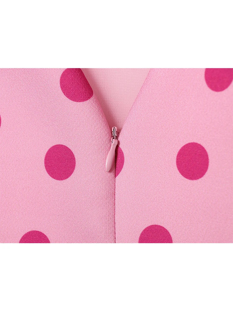 TFMLN Women's Sweet Blouse 2026 Street Chic O Neck Tee Female Summer Casual Vintage Polka Dot Puff Short Sleeve Tops New