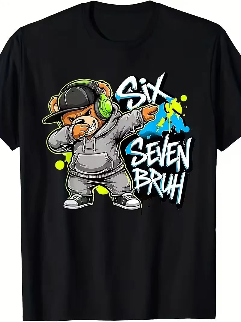 Summer Fashion Boys Cotton T-Shirt  Brush SIX SEVEN 67 Digital Puzzle Print Kids Casual Top Children's Short Sleeved Tee Shirt