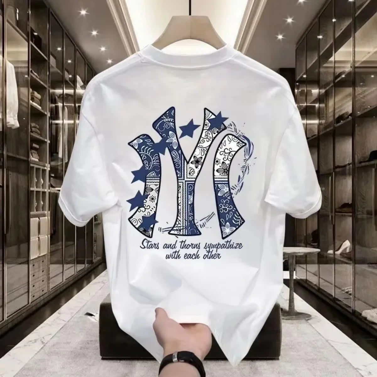 2026 New Trendy Street Printed Men's Short-sleeved T-shirt - A Street-style Comfortable Summer Loose Men's T-shirt
