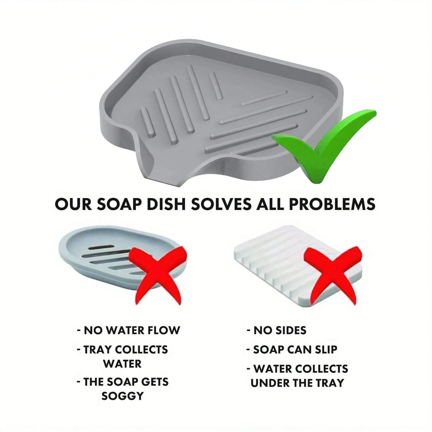 1/2Pcs Silicone Sink Storage Tray, Drain Design Sponge Soap Holder