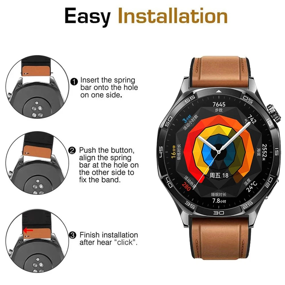 Replacement 22mm Strap For Huawei Watch GT6 6Pro GT5 GT 4 3 2 46mm Watch 5 4 Pro Smartwatch Leather Silicone Bracelet Wristbands