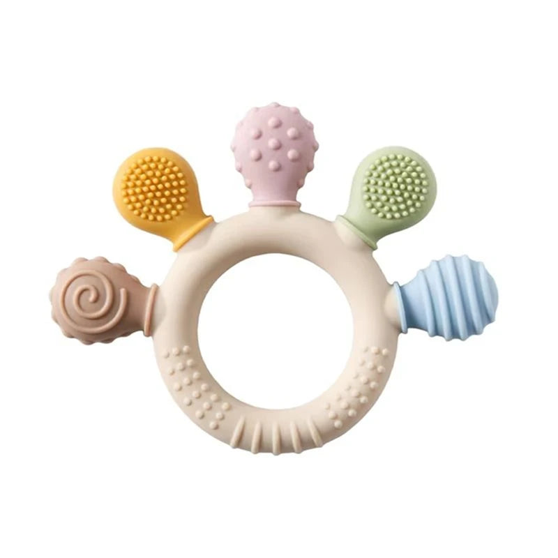 BPA-Free Baby Dinosaur Silicone Teether Sensory Toy Easy to Grip Infant Care Food Grade Baby Toy Newborn Gift Babies Accessory
