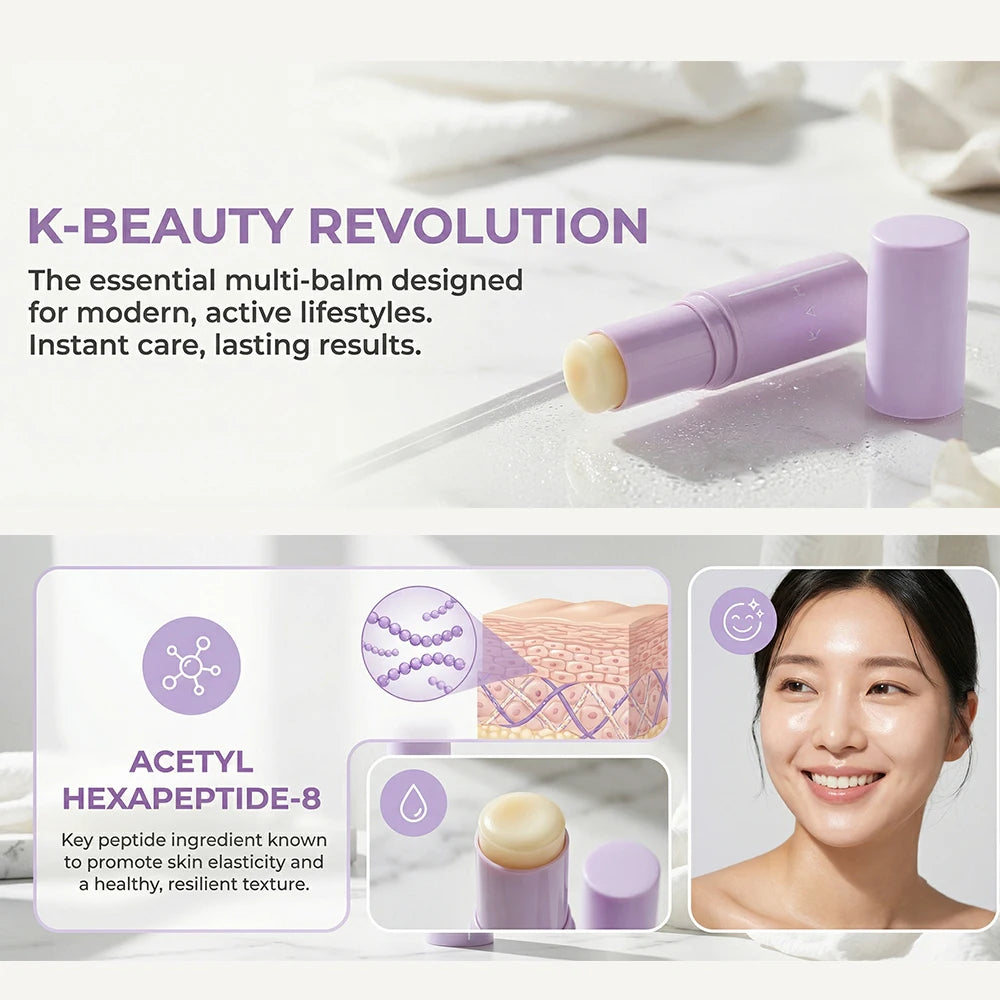 KAHI Eye Balm Stick Acetyl Hexapeptide 8 Dark Circles Wrinkle Reduction Puffiness Care Metal Head Massage Korean Skincare