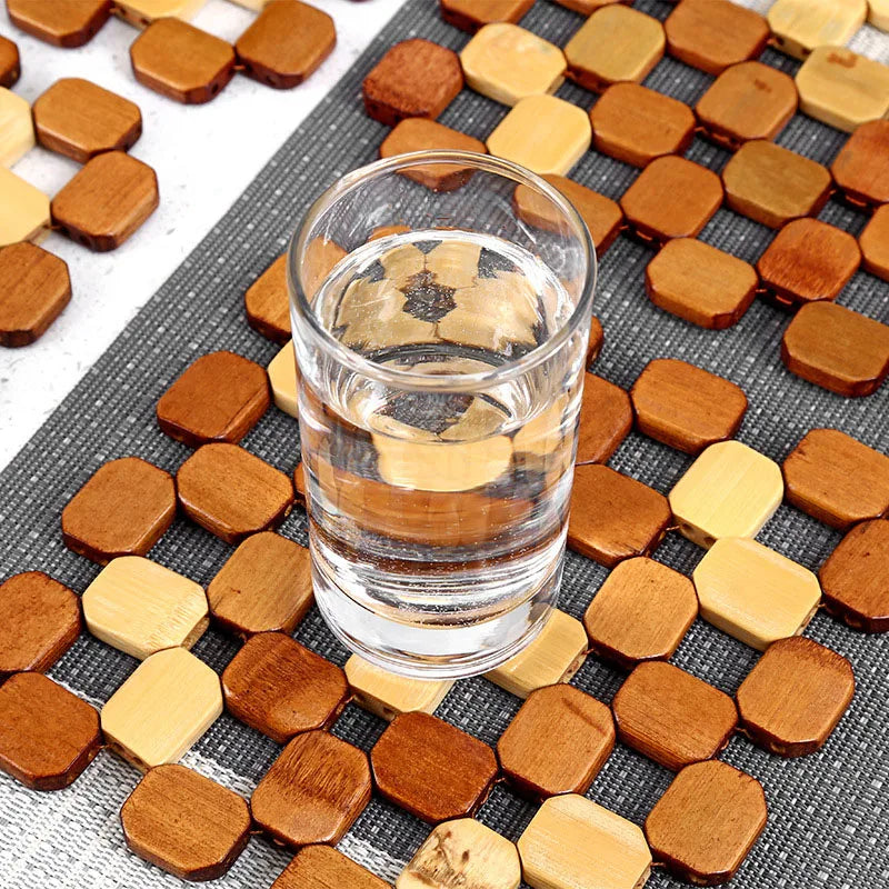 Kitchen Bamboo Insulation Pad Bamboo Table Mat Non-slip Casserole Bowl Mat Square Anti-scalding Protection Table Mat