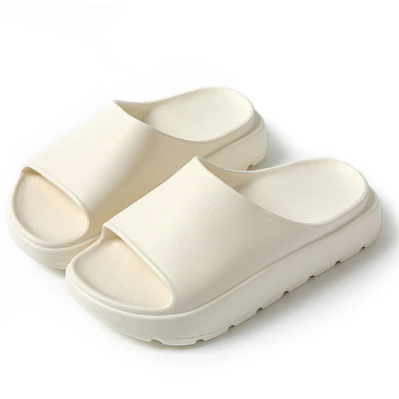 Comwarm Women Platform Slippers Soft EVA Thick Sole Sandals Fashion High Bottom Flat Heel Slippers Non-slip Casual House Slides