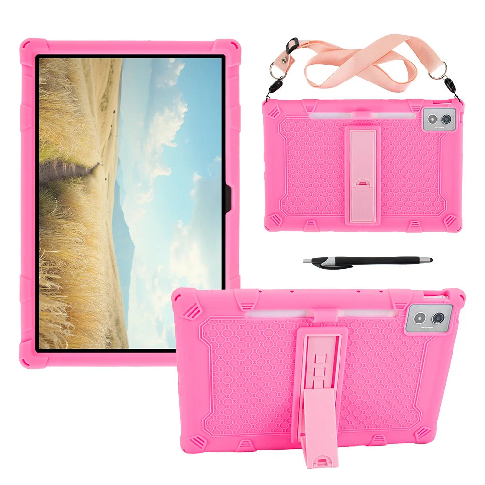 For Lenovo Xiaoxin Pad Pro 12.7 2025 Case Thickened Anti-drop Soft Silicone Stand Funda TB375FC/TB373FU 12.7" Kids Tablet Cover