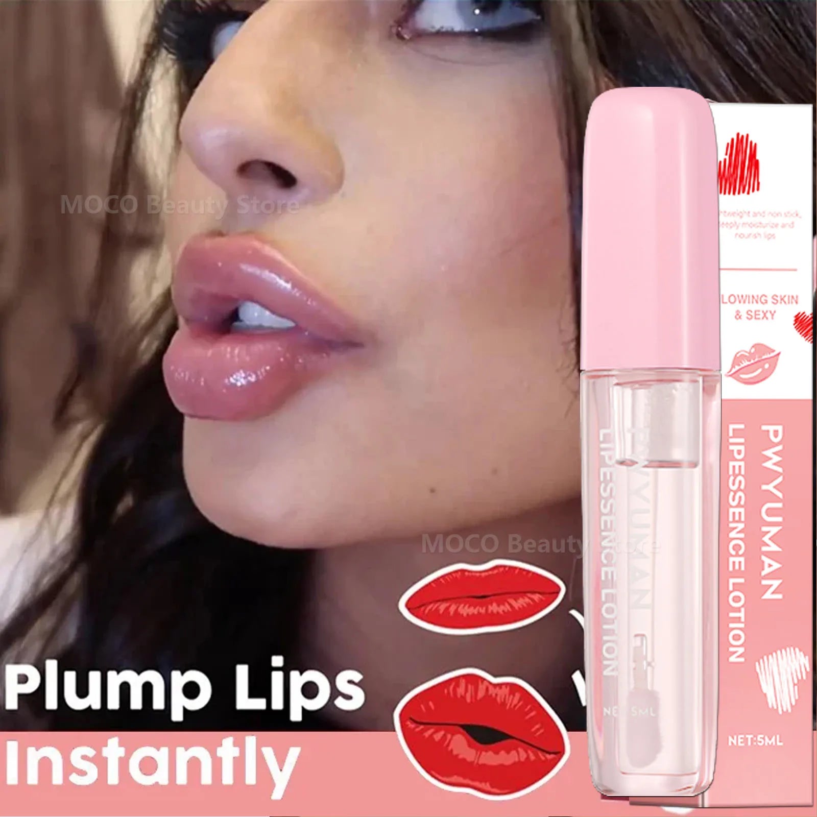 Instant Volumising Lip Plumper Oil Lip Enhancer Lip Gloss Plumping Serum Moisturizing Anti-Wrinkle Lipstick Sexy Lip Care Makeup