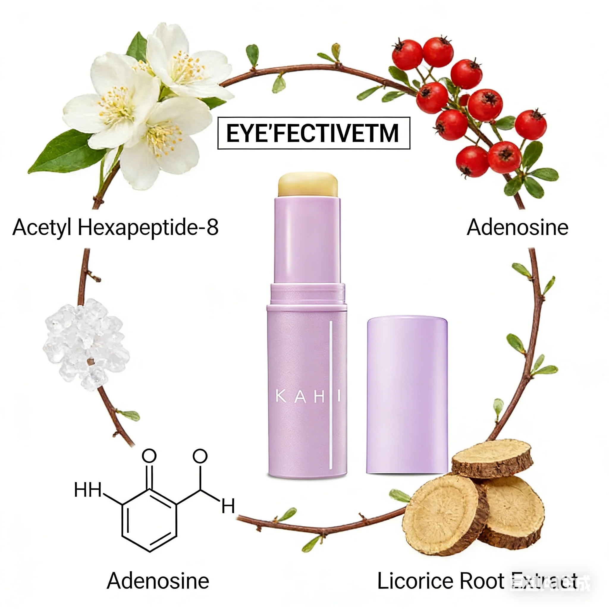 KAHI Eye Balm Stick Acetyl Hexapeptide 8 Dark Circles Wrinkle Reduction Puffiness Care Metal Head Massage Korean Skincare
