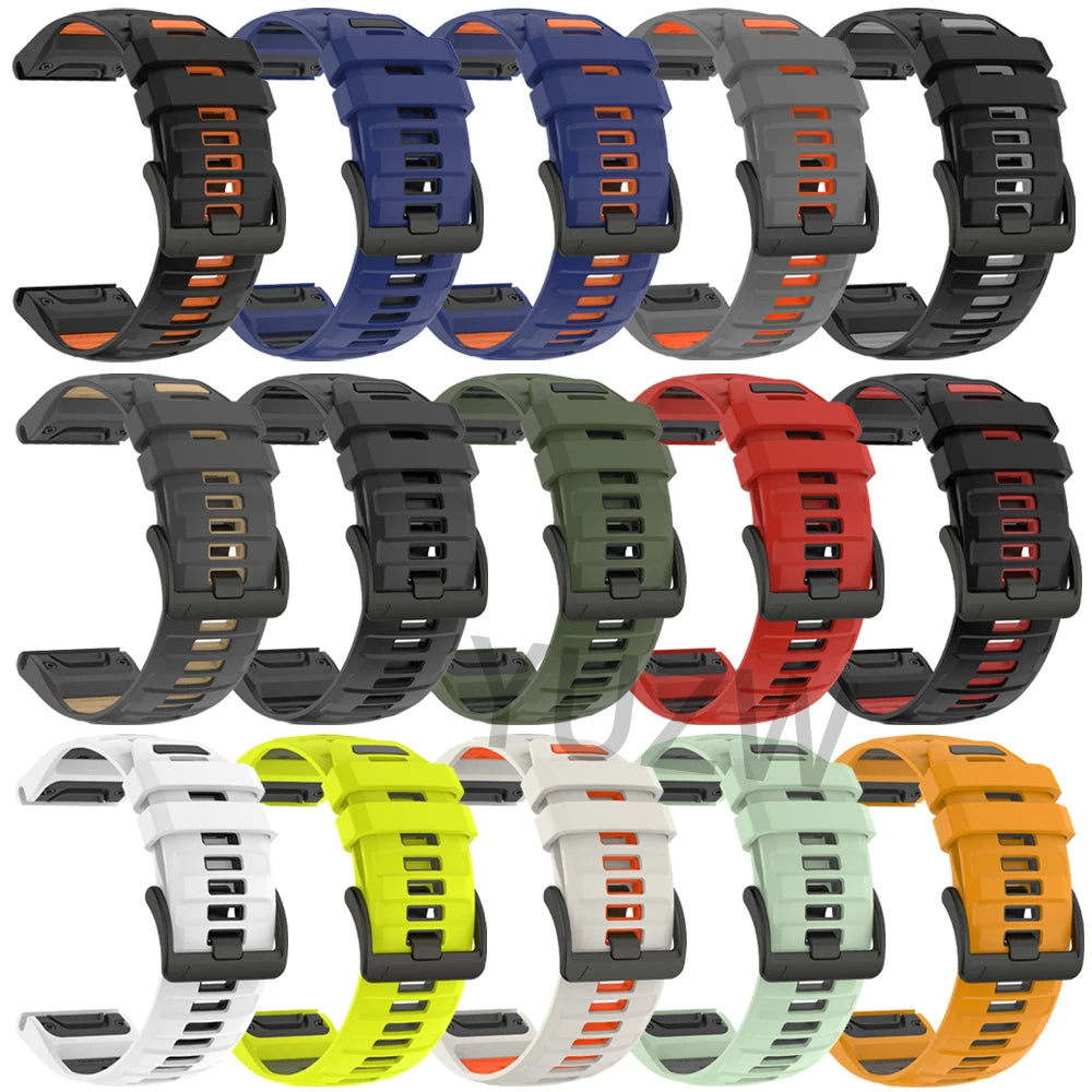 Sport Strap Silicone Watch Band 22mm 26mm For Garmin Fenix 8 Pro E 7 7X 6 6X 5 5X Plus Quick Release Bracelets Women Men Correa