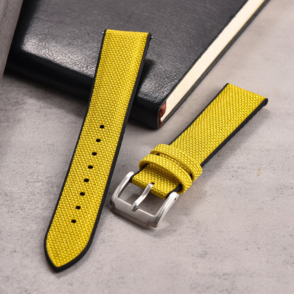 Sailcloth Rubber Strap 18 19 20 21 22mm Sailcloth Nylon Quick Release Band Universal Silicone Bracelet For Cartier Seiko Omega