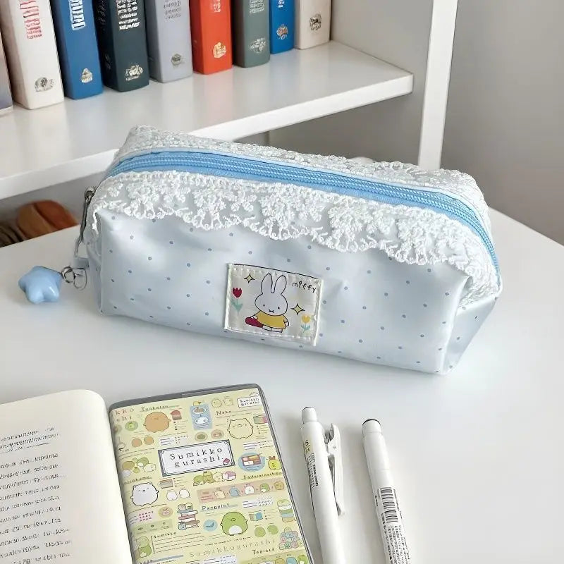 Miffy Kawaii Large capacity pencil case student stationery bag cartoon makeup storage bag Cute Gift Toy