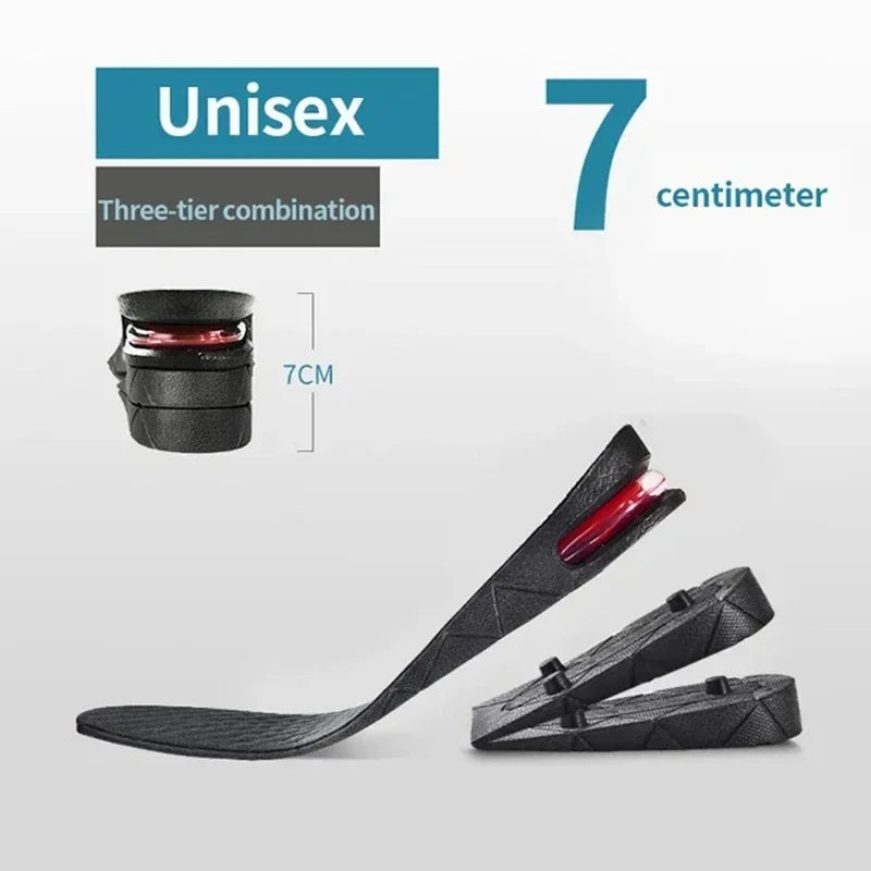 Height Increase Insole Adjustable Height Insole Height Increasing Shoe Inserts Air Cushion Shock Absorbing Shoe Pads 3/5/7/9cm