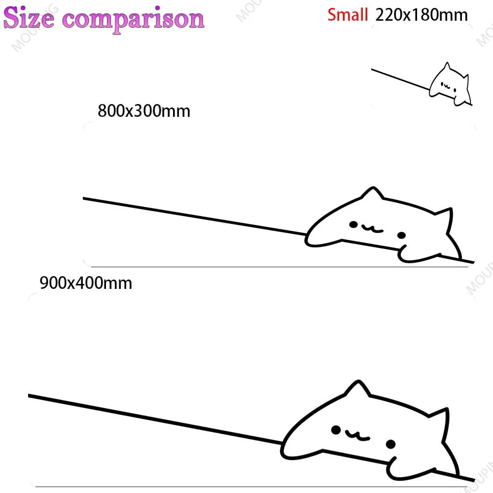 White Deskmat Black Cat Kawaii Mouse Pad Minimalistic Gaming Laptop Large Mousepad Anime Office Carpet Gamer Keyboard Mouse Mats