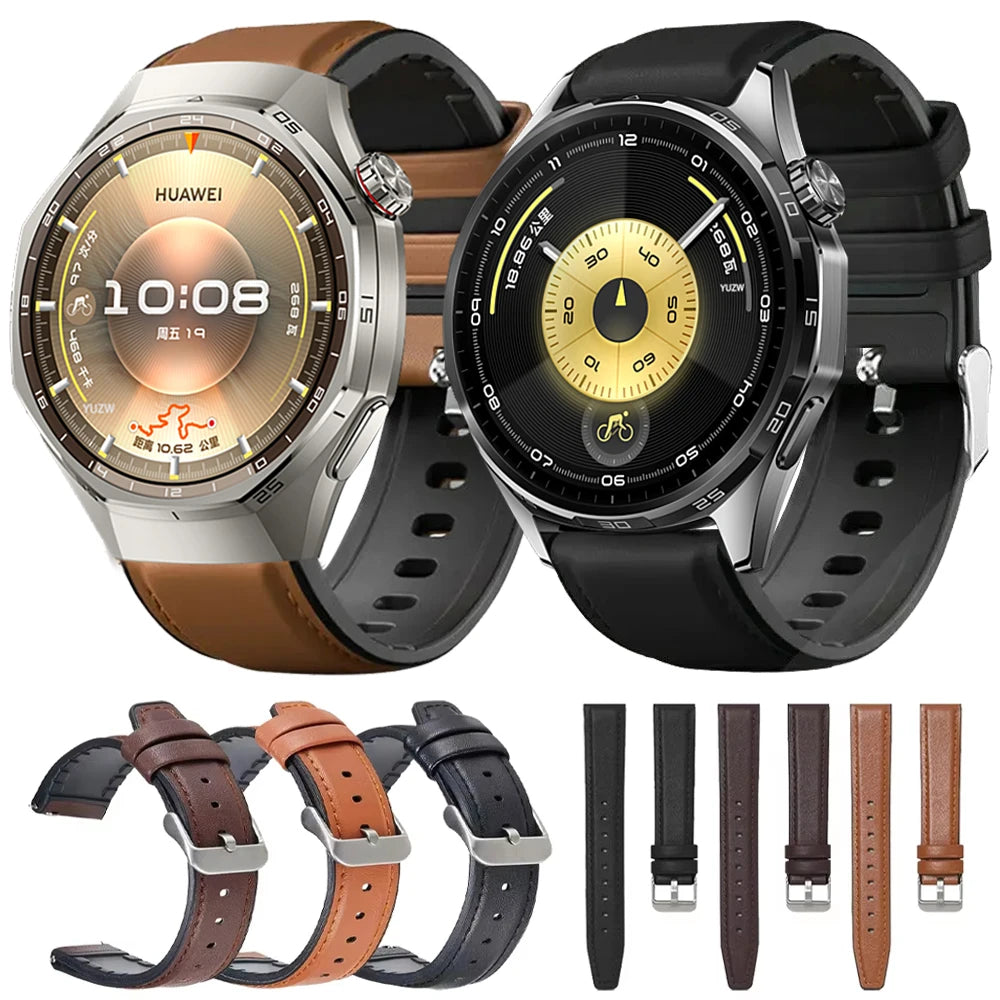 Replacement 22mm Strap For Huawei Watch GT6 6Pro GT5 GT 4 3 2 46mm Watch 5 4 Pro Smartwatch Leather Silicone Bracelet Wristbands