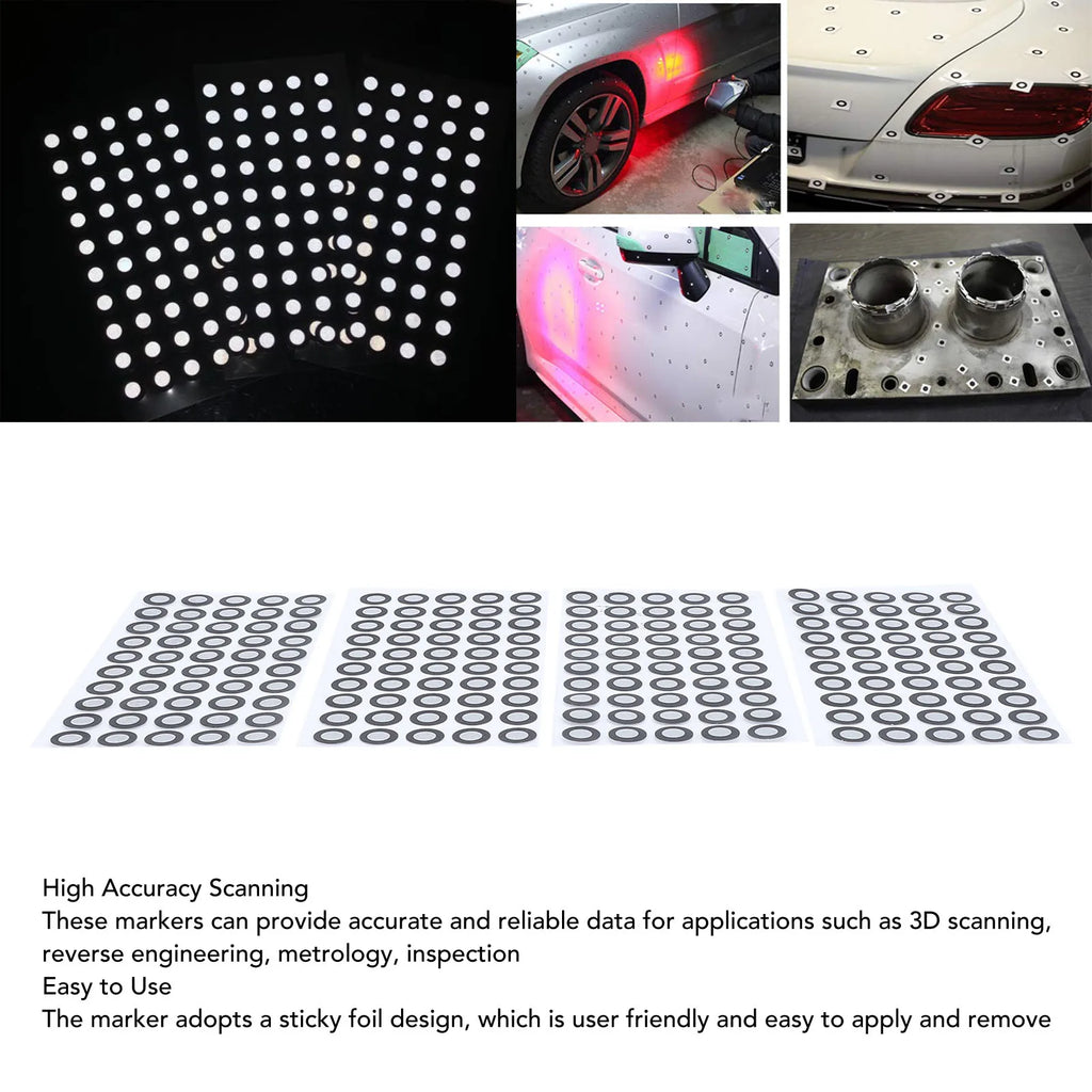 500Pcs 3D Scanning Marker 6mm ID 10mm OD Reference Point Diffuse Reflection Markers 3D Scan Tracking Dots