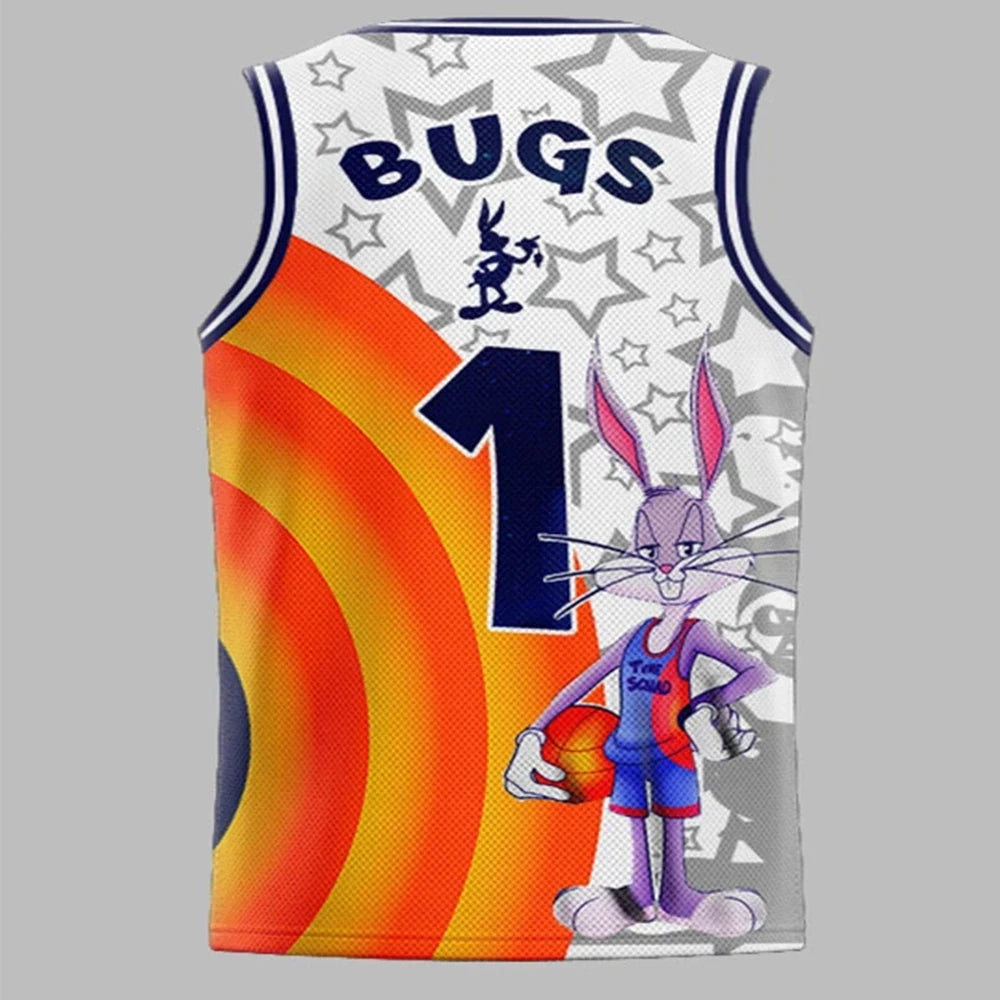 52TOYS Summer New Retro Bugs Bunny # 1 Hot Basketball Jersey Kids Adult Oversized Breathable Speed Drying Sports Tank Top
