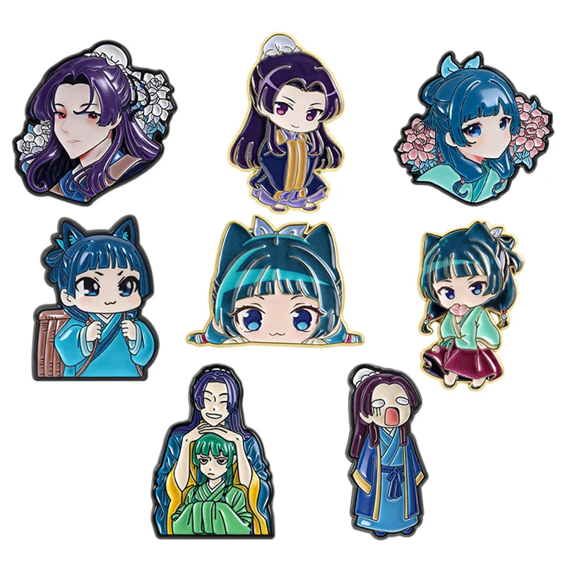 Maomao Light Novel Brooch Enamel Pins  Cute Japanese Anime Cartoon Character Brooches Lapel Badge Jewelry Gift for Fans Friends