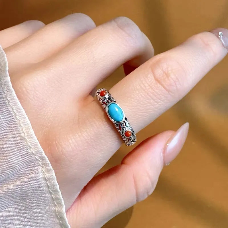 925 Sterling Silver Ring Vintage Pattern for Women Fashion Wedding Engagement Jewelry Shining Simulated Diamond Women Gifts