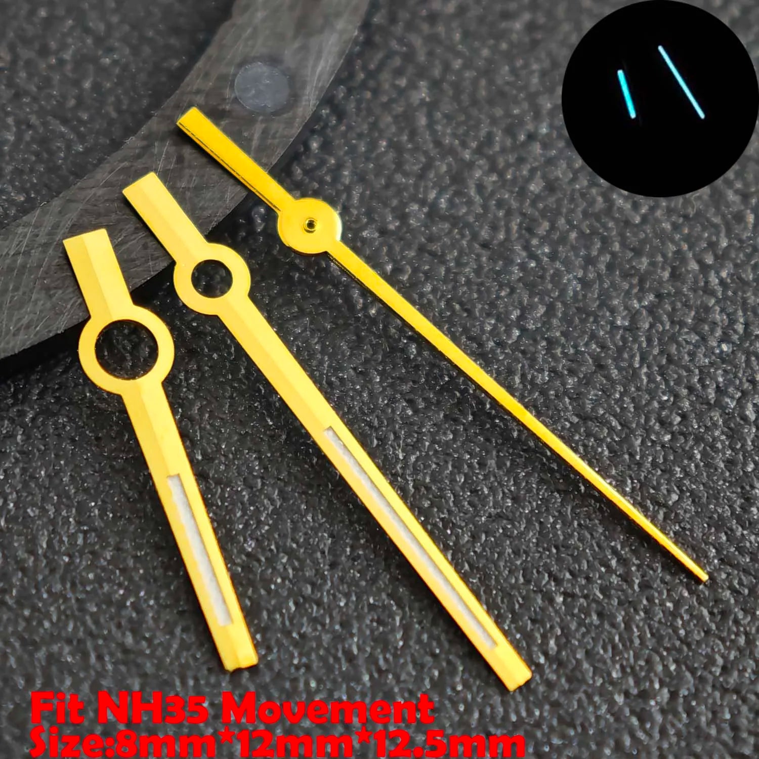 NH35 Hands Watch Hand Suitable for NH35/NH36/NH38/NH72 Movements, Green/Blue-Green Luminous Watch Hands, Replacement Part