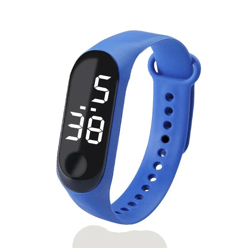 Waterproof Kids Sports Watch Children Smart Touch Screen LED Digital Watch Two Tone Silicone Strap Men Women Watch Student Clock