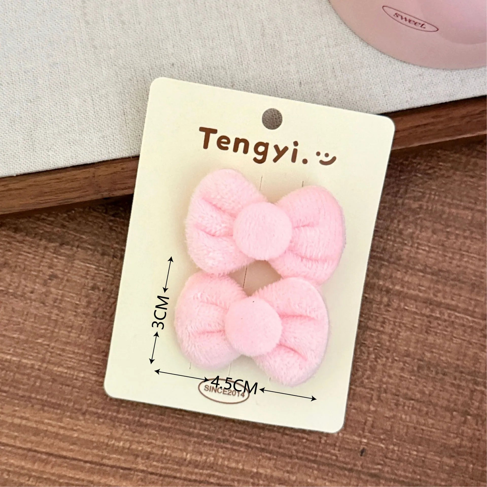 2/8 Pcs Cute Plush Tie Hair Clip Set with Side Clips for Student Decoration and Broken Hair Clips