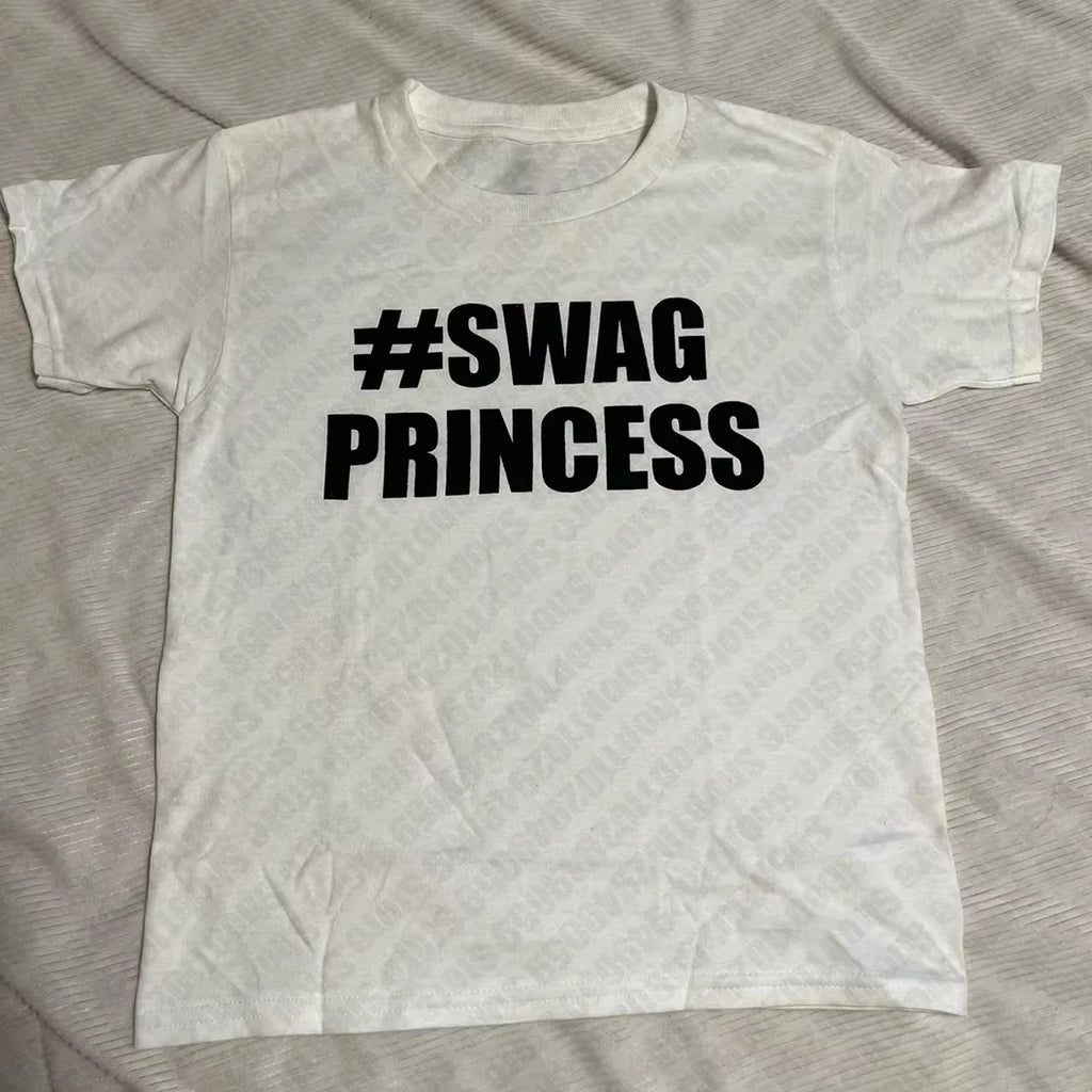 Aesthetic Kawaii Clothing Retro Women's 90s Cut Top Women's Baby Letter T-shirt Y2k Fashion Casual 2000s Top Emo pregnant