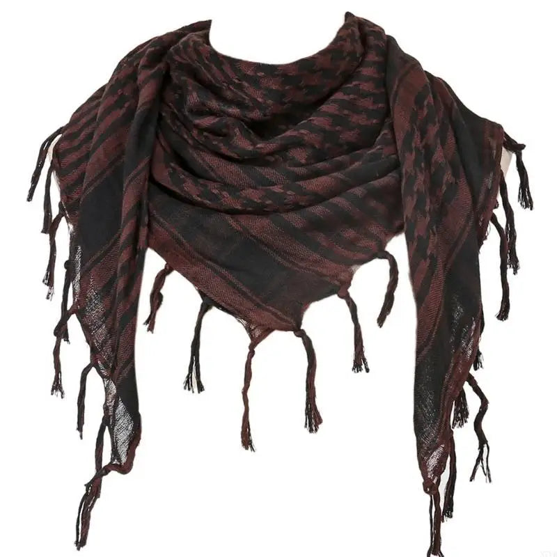 N7YD Desert Shemagh Scarf Soft Fringed Arab Headscarf Unisex Keffiyeh Bandana Unisex Headwrap Arabian Scarf Head Covering