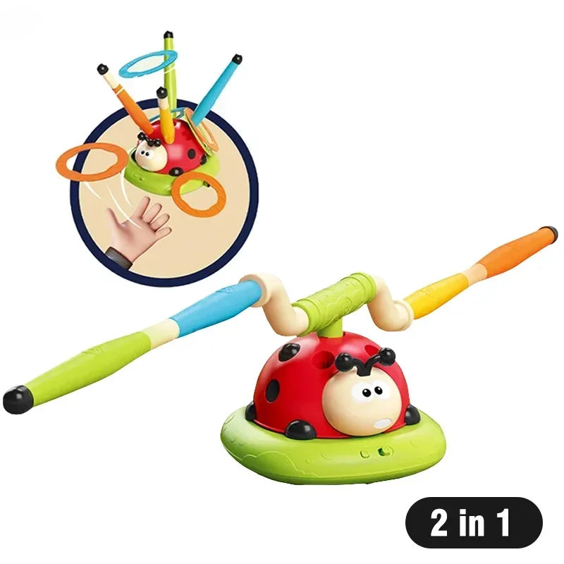 Kids Sports Toy 5/3/2 In1 Skipping Rope Toss Rings Game Stomping Launch Launcher Jumping Indoor Outdoor Sensory Training