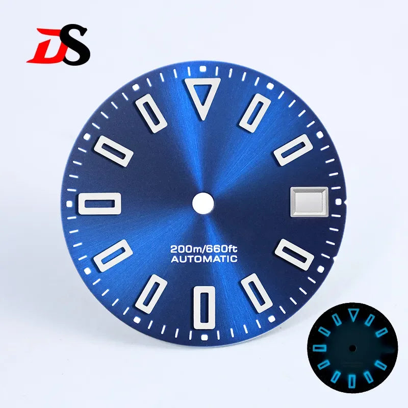 NH35 Dial Matte Dial Hollow Index 28.5mm BGW9 C3 Lume for NH35/NH34 Movement Custom Logo Watch Accessories