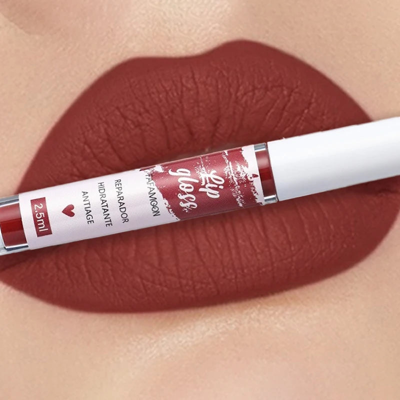 Matte Liquid Lipstick Rose Red Lip Glaze Makeup Moisturizing Waterproof Durable Lip Mud Non-stick Cup Lip Gloss Korean Makeup