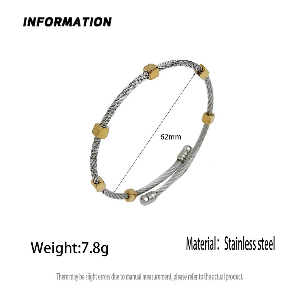 Creative wire thorn nut gold-plated stainless steel women's bracelet, waterproof and rust-free, couple bracelet