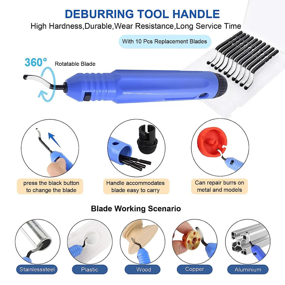 Deburring Tool Kit Engraving Blades Knife Carving Tool DIY 3D Printer Part 3D Model File Cutter Scraper Material Removal Tools