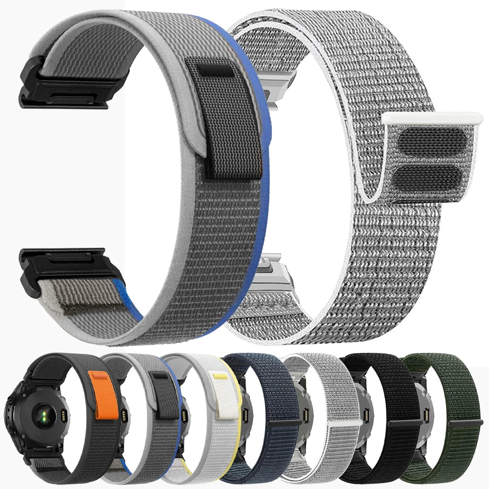 26mm 22mm Nylon QuickFit Strap For Garmin Fenix 8 8Pro E 7 7X 6 6X 5X/Forerunner 970 965/Enduro 3/Instinct 3 2X Sport Watch Band