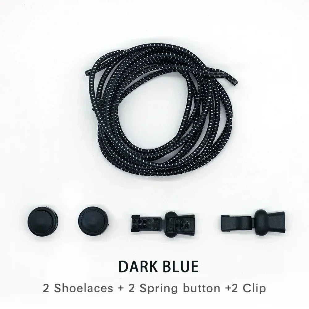 1 Pair of No Tie ShoesLaces Rubber Round Spring Lock Elastic Sneaker Shoelaces Laces Accessories Suitable for Kids Adult Lazy