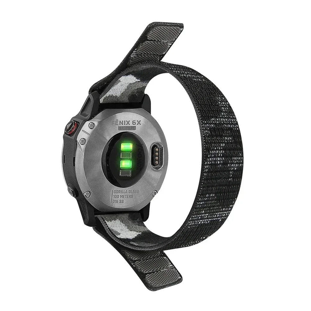 26mm 22mm Nylon Loop Watch Band For Garmin Fenix 8 8Pro 7 7X 6 6X 5X/Forerunner 970 965/Enduro 3 2/Instinct 3 2X QuickFit Strap